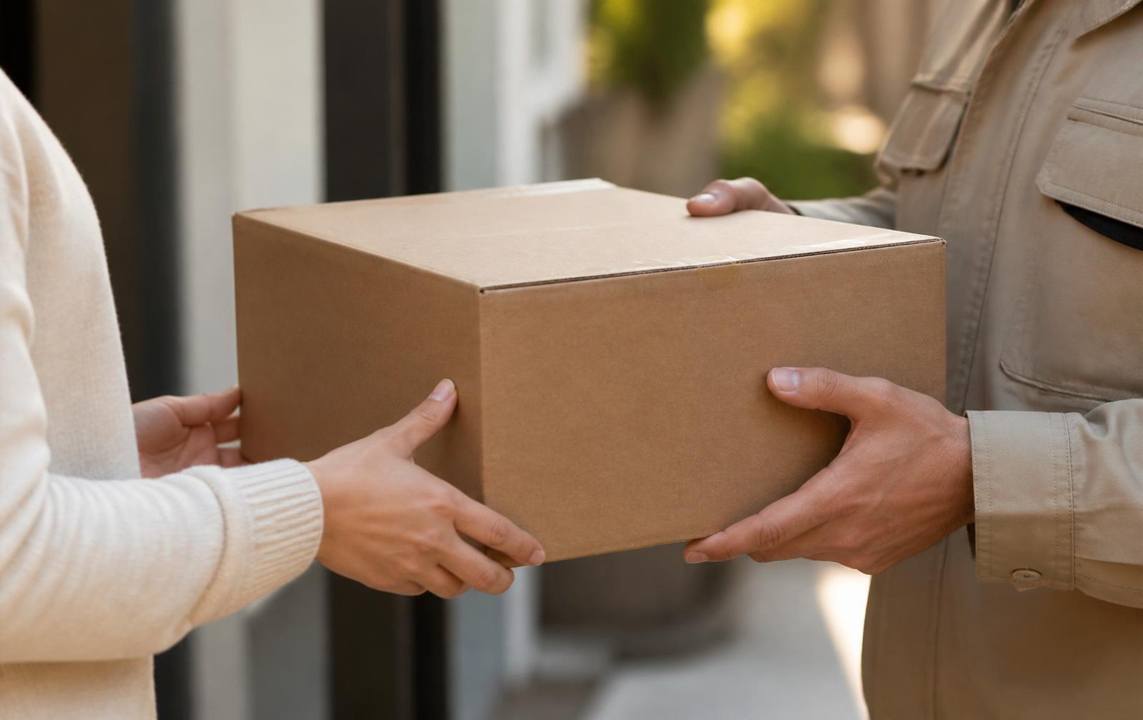 Übergabe eines Paketes